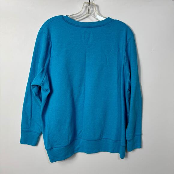 Just My Size Women's 2X Crew Neck Sweatshirt Sweater Blue - Picture 2 of 9